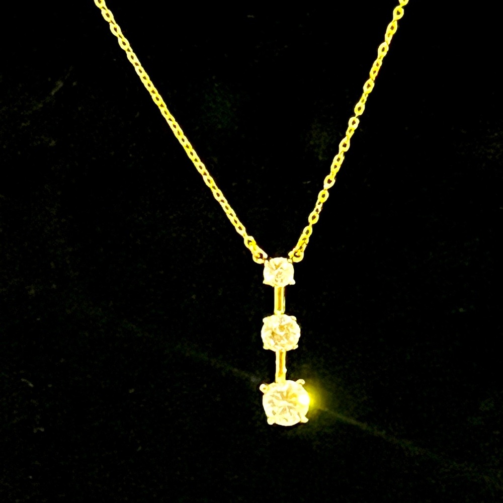 ROSS SIMMONS (RSE) 925 Lt Gold Tone Sterling Silver Cubic Zirconia Necklace
